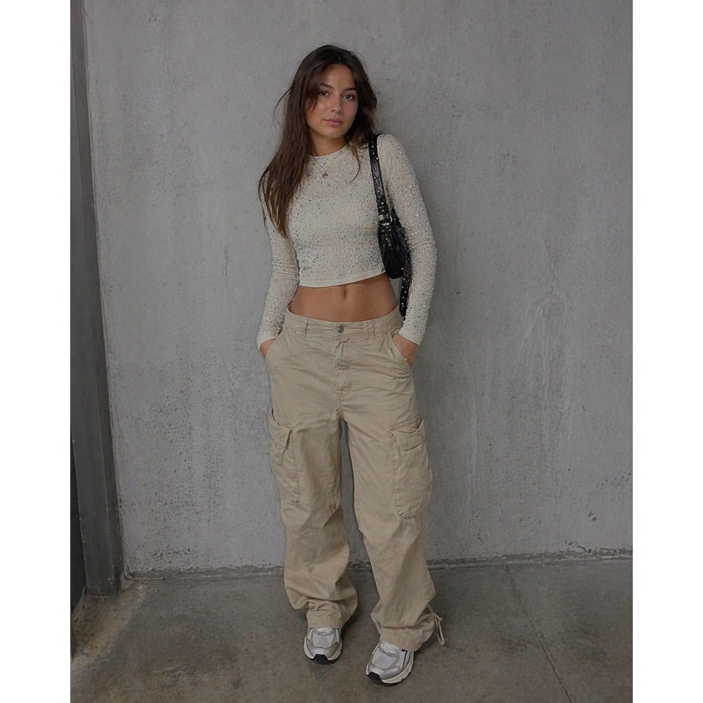 Hot & Delicious Rhinestone Mesh Crop Top